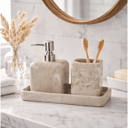 Kit para Banheiro Poliresina com 3 Peças Atacama B... - BARBIZAN DECORE