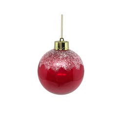 Caixa 3 Bolas Natalinas Transparente Vermelha 10cm... - BARBIZAN DECORE