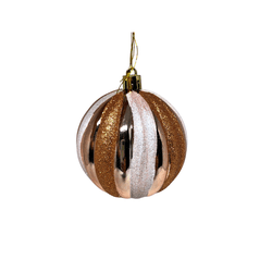 Caixa Com 3 Bolas Natalinas Cobre e Branca 8cm - 3... - BARBIZAN DECORE