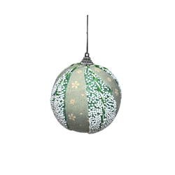 Caixa 3 Bolas Natalinas Verde Candy Decorada 10cm ... - BARBIZAN DECORE