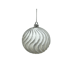 Caixa 3 Bolas Natalinas Branca e Prata 10cm - 3627 - BARBIZAN DECORE