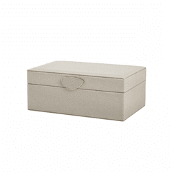 Caixa Em MDF Com Revestimento Em PU Cinza Claro G ... - BARBIZAN DECORE
