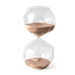 Ampulheta Bege Abstrata Vidro 16788 - 42840 - BARBIZAN DECORE