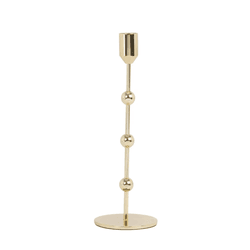 Castiçal Porta Vela de Metal Dourado 24cm Decorati... - BARBIZAN DECORE