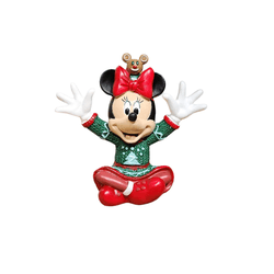 Minnie Resina Feliz Vermelho E Verde Ursinho Natal... - BARBIZAN DECORE