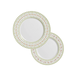 Jogo 6 Pratos Raso E 6 Sobremesa Coelhos Cenouras ... - BARBIZAN DECORE