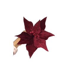 Flor Natalina Poinsetia Marsala 26cm - 36381 - BARBIZAN DECORE