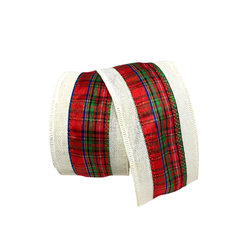 Fita Decorativa Aramada 6,3cm Off e Xadrez 9,14m -... - BARBIZAN DECORE