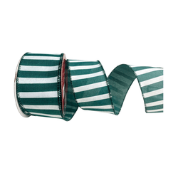 Fita Natalina Aramada Verde e Branca 6,3CMX9,14m -... - BARBIZAN DECORE