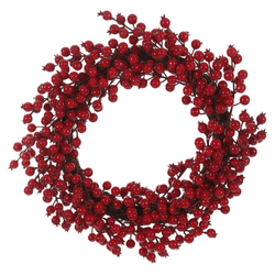 Guirlanda De Natal Berry Vermelho Cereja Fibra 50c... - BARBIZAN DECORE