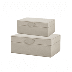 Kit 2 Caixas Decorativa Cinza Multiuso Em Mdf E Co... - BARBIZAN DECORE