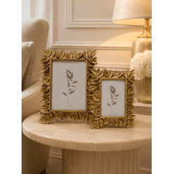 Jogo 2 Porta Retrato 10x15 E 13x18 Folhas Luxo Dec... - BARBIZAN DECORE
