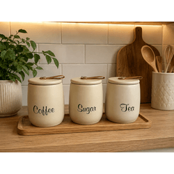 Conjunto Jogo Potes Lata Porta Mantimentos Açúcar ... - BARBIZAN DECORE