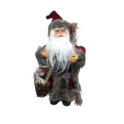 Papai Noel em Pé Lenhador com Cesta 30cm - 36818 - BARBIZAN DECORE