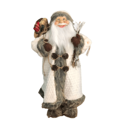 Papai Noel com Casaco de Pele E Saco de Presente 6... - BARBIZAN DECORE