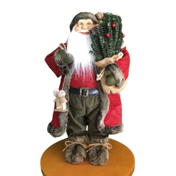 Papai Noel em Pé Campestre com Casinha Vermelho e ... - BARBIZAN DECORE