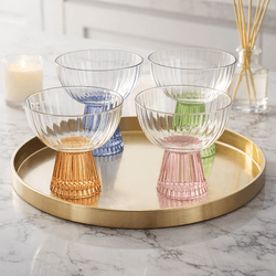 Kit Com 4 Taças De Vidro Com Base Colorida Prisma ... - BARBIZAN DECORE