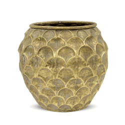 Vaso Decorativo Cachepot Em Metal Dourado 35cm - 4... - BARBIZAN DECORE