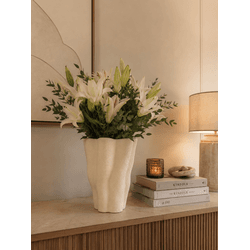 Vaso Decorativo Cerâmica Off White G Design Boho C... - BARBIZAN DECORE