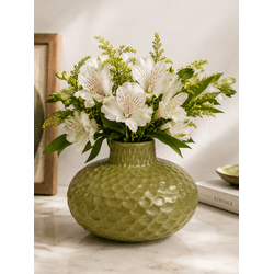 Vaso Decorativo Verde Com Textura Decore Home 14 C... - BARBIZAN DECORE
