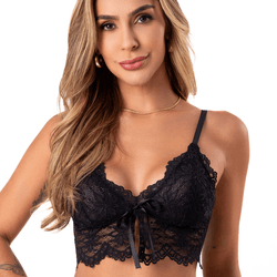 29911 - Conjunto Triângulo.Calcinha fio - Preto - Duzani