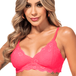 26342 - Conjunto triângulo. Calcinha fio. - Rosa - Duzani
