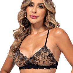 25570 - Conjunto triângulo. Calcinha fio. - Preto - Duzani
