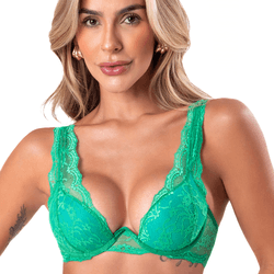 29791 - Conjunto Push Up.Calcinha fio - Verde - Duzani