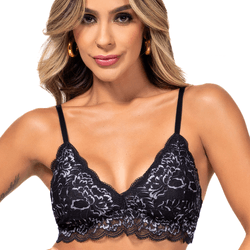 27899 - Conjunto triângulo. Calcinha fio. - Preto - Duzani