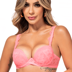 28706 - Conjunto Push Up. Calcinha fio. - Rosa - Duzani