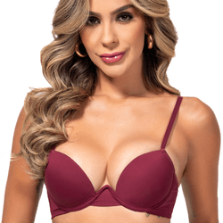 29575 - Conjunto Push Up. Calcinha fio. - Vinho - Duzani