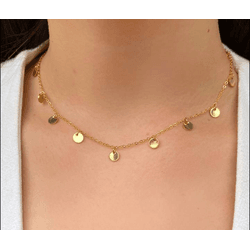 Chocker com detalhes de bolinha lisa - C7268 - Lojas das Revendedoras