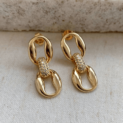 Brinco de corrente com detalhes micro zircônia - ... - Lojas das Revendedoras