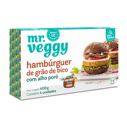 Hambúrguer de grão de bico com Alho poró - 400g - ... - Mr.Veggy