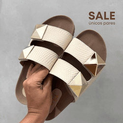 Sandália Papete Cléo Sucuri Off White - 1233 - Use Piná