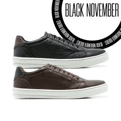 Combo 2 Tenis Quebec Toluca Black em Couro - Café ... - Quebec
