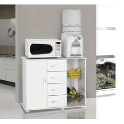 FRUTEIRA CAMILA 1 PORTA 4 GAVETAS BRANCO LUXO PRIM... - Lojas Premium