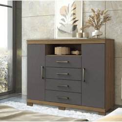 Cômoda Havana Master 2 Portas 4 Gavetas c/ Pes Jat... - Lojas Premium