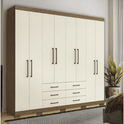 GUARDA ROUPA MASTER 8 PORTAS 6 GAVETAS C/PES JATOB... - Lojas Premium