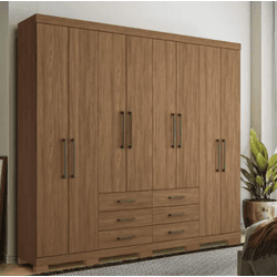 GUARDA ROUPA MASTER 8 PORTAS 6 GAVETAS C/PES JATOB... - Lojas Premium