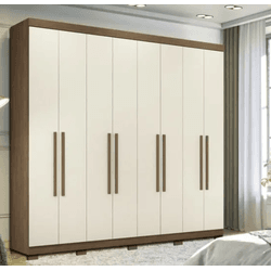 Guarda Roupa Master New 8 Portas Jatoba/Areia Sant... - Lojas Premium