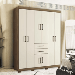 Guarda Roupa Casal Verona 8 Portas 2 Gavetas Jatob... - Lojas Premium