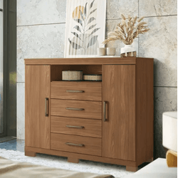 Cômoda Havana Master 2 Portas 4 Gavetas c/ Pes Jat... - Lojas Premium