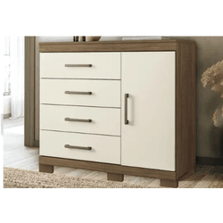 Cômoda Plus 1 Portas 4 Gavetas Jatoba/Areia Santos... - Lojas Premium