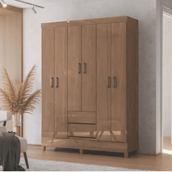 GUARDA ROUPA FIT 6 PORTAS 2 GAVETAS COM PÉS JEQUIT... - Lojas Premium