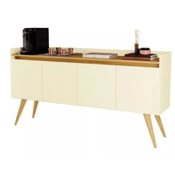 APARADOR BUFFET 4 PORTAS PEROLA/MEL - 14029 - Lojas Premium
