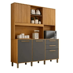 ARMÁRIO DE COZINHA DIAMANTE 5 PORTAS 2 GAVETAS CIN... - Lojas Premium