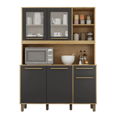 ARMÁRIO DE COZINHA RUBI 5 PORTAS 1 GAVETA 3 NICHOS... - Lojas Premium