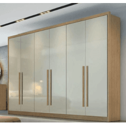 GUARDA ROUPA CASAL COIMBRA RIPADO 6 PORTAS 8 GAVET... - Lojas Premium