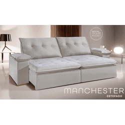 SOFÁ RETRATIL MANCHESTER 2,50 C/PILLOW K038 CINZA ... - Lojas Premium